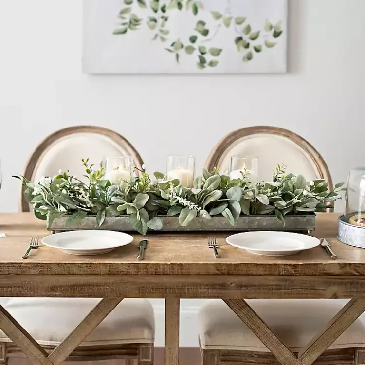 Arrangements & Greenery>Kirklands Home Green Eucalyptus Galvanized Centerpiece