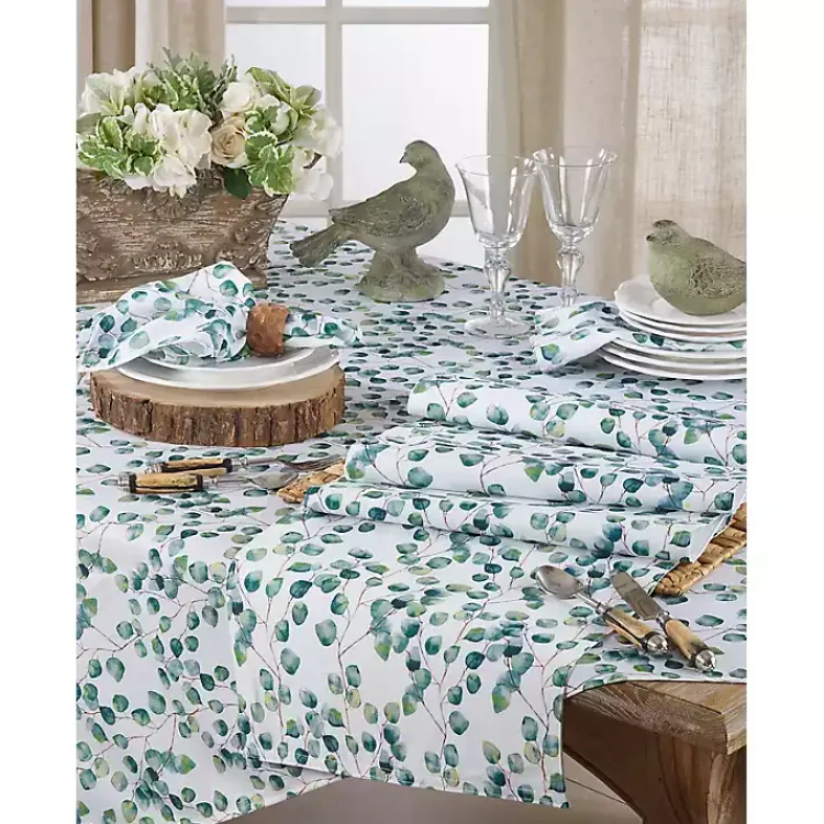 Kirklands Home Eucalyptus Leaf Long Polyester Runner Green Sale