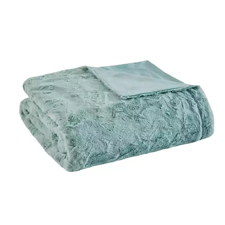 Blankets & Throws>Kirklands Home Faux Fur Oversized Throw Green