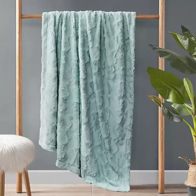 Blankets & Throws>Kirklands Home Faux Fur Oversized Throw Green