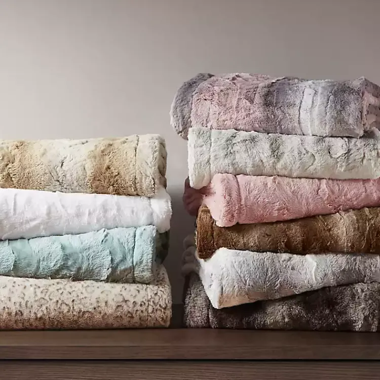 Blankets & Throws>Kirklands Home Faux Fur Oversized Throw Green