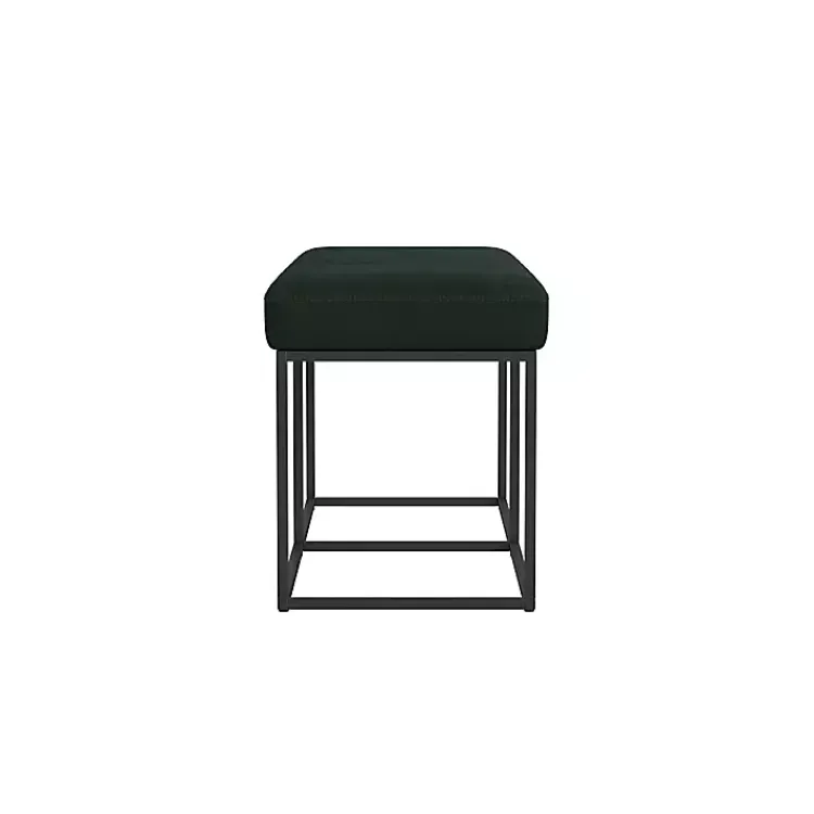 Kirklands Home Faux Suede Upholstered Metal Frame Bench Green Online