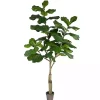 Trees & Topiaries>Kirklands Home Green Fiddle Leaf Tree in Distressed Pot