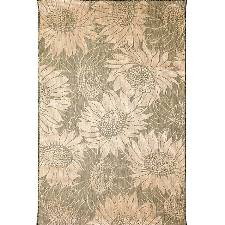 Kirklands Home Green Floral Blooms Outdoor Area Rug, 4x7 Sale