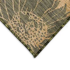 Kirklands Home Green Floral Blooms Outdoor Area Rug, 4x7 Sale