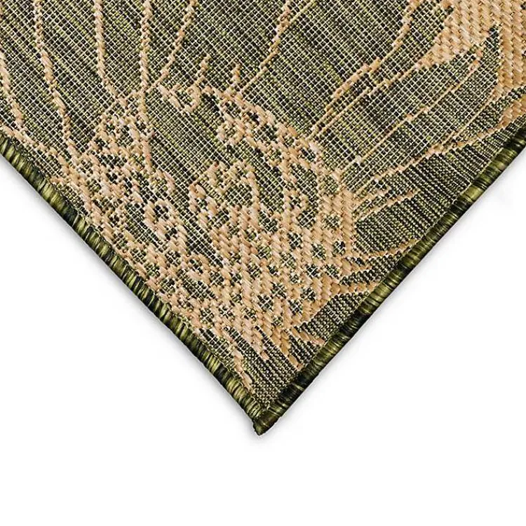 Kirklands Home Green Floral Blooms Outdoor Area Rug, 4x7 Sale