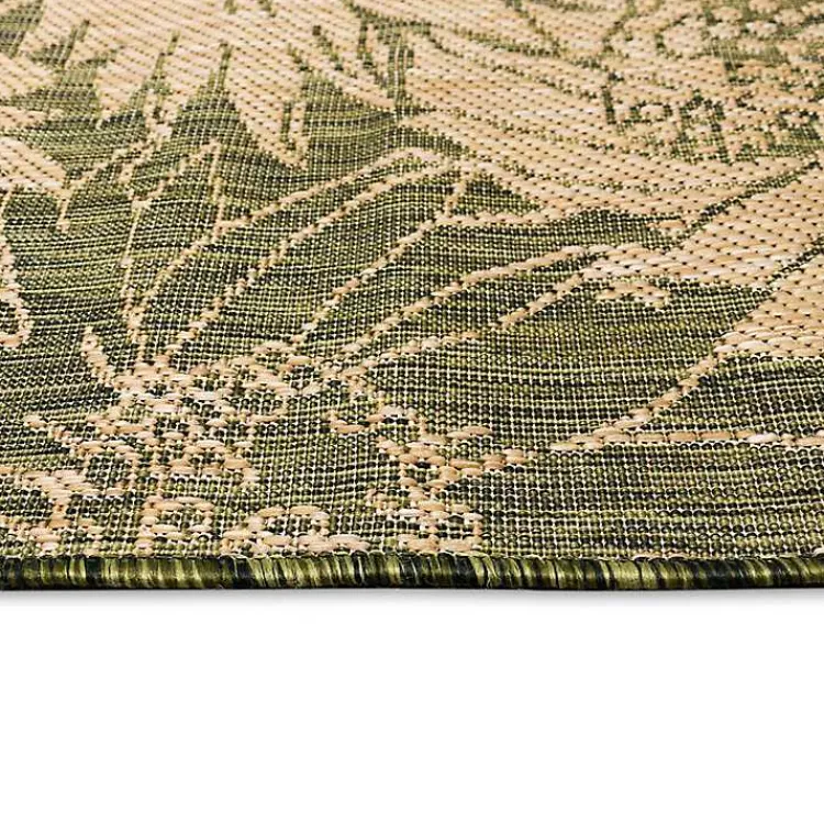 Kirklands Home Green Floral Blooms Outdoor Area Rug, 4x7 Sale