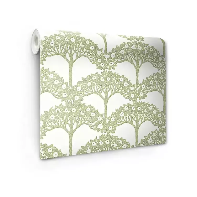 Kirklands Home Green Flowering Trees Peel & Stick Wallpaper