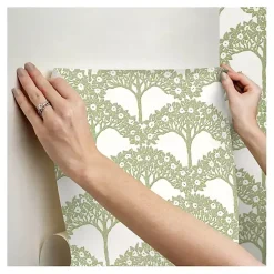 Kirklands Home Green Flowering Trees Peel & Stick Wallpaper