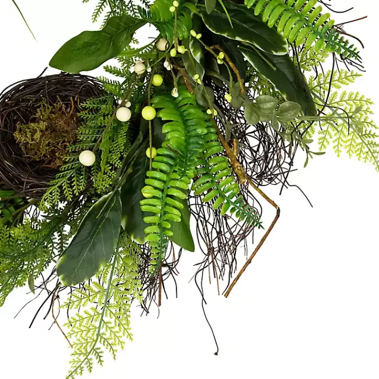 Wreaths>Kirklands Home Foliage Bird Nest Wreath Green