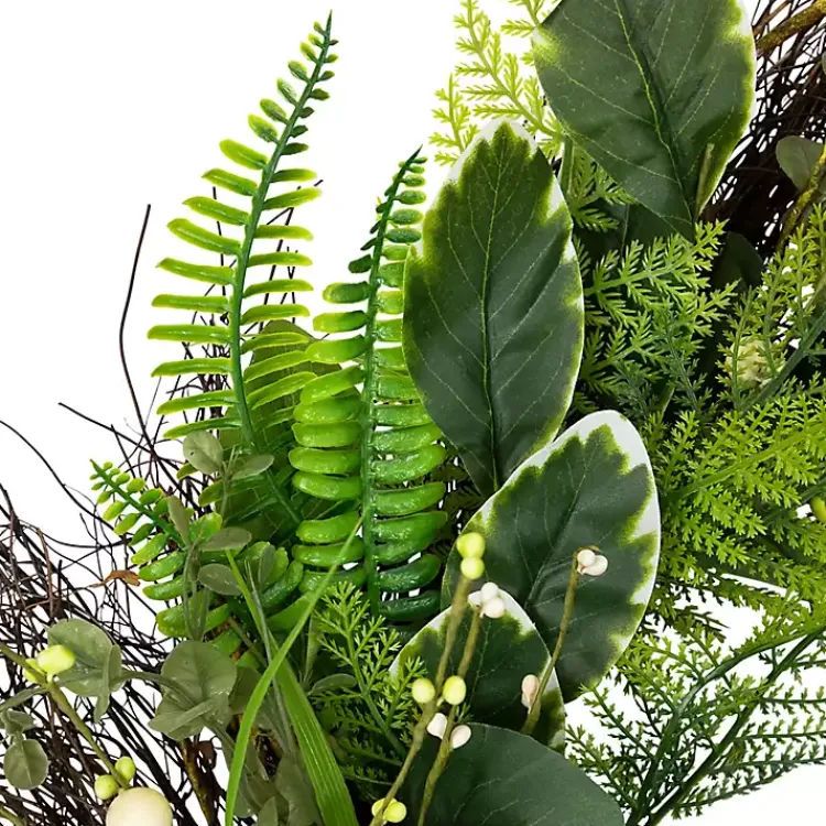 Wreaths>Kirklands Home Foliage Bird Nest Wreath Green