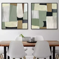 Kirklands Home Green Forms Framed Canvas Art Prints, Set of 2 Sale