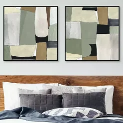 Kirklands Home Green Forms Framed Canvas Art Prints, Set of 2 Sale
