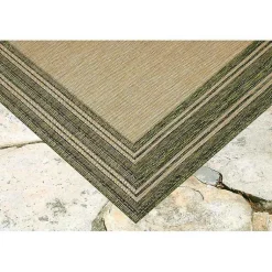 Kirklands Home Green Framed Border Outdoor Area Rug, 7x9 Clearance
