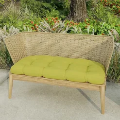 Kirklands Home French Edge Outdoor Wicker Settee Cushion Green Best