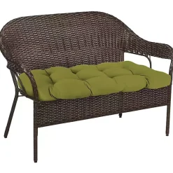 Kirklands Home French Edge Outdoor Wicker Settee Cushion Green Best