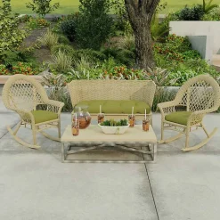 Kirklands Home French Edge 3-pc. Outdoor Wicker Cushion Set Green Outlet