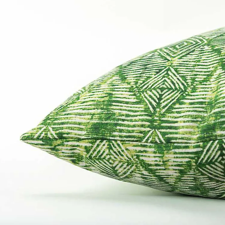 Kirklands Home Geometric Diamonds Outdoor Pillow, 22 in. Green Outlet