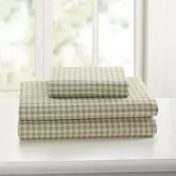 Kirklands Home Gingham 4-pc. Queen Sheet Set Green Discount