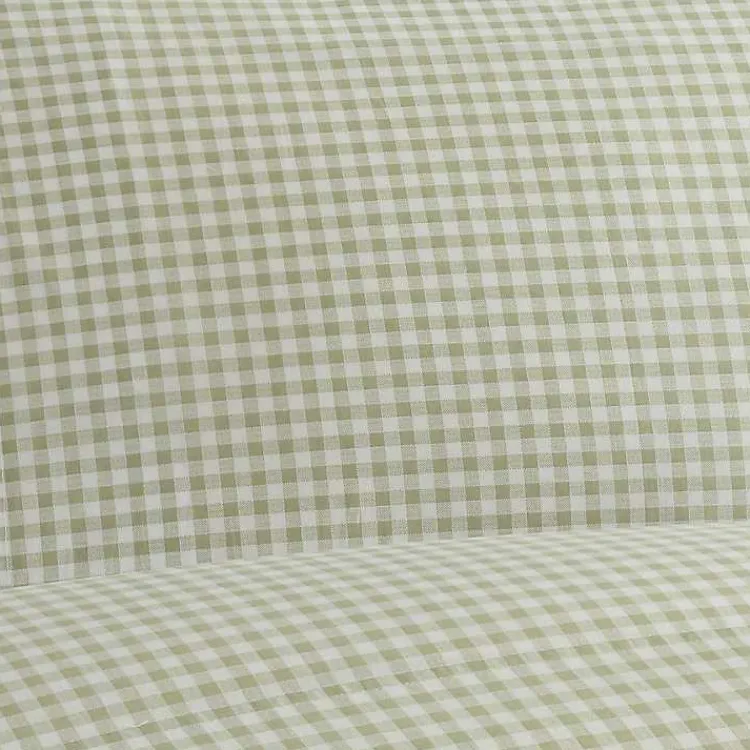 Kirklands Home Gingham 4-pc. Queen Sheet Set Green Discount
