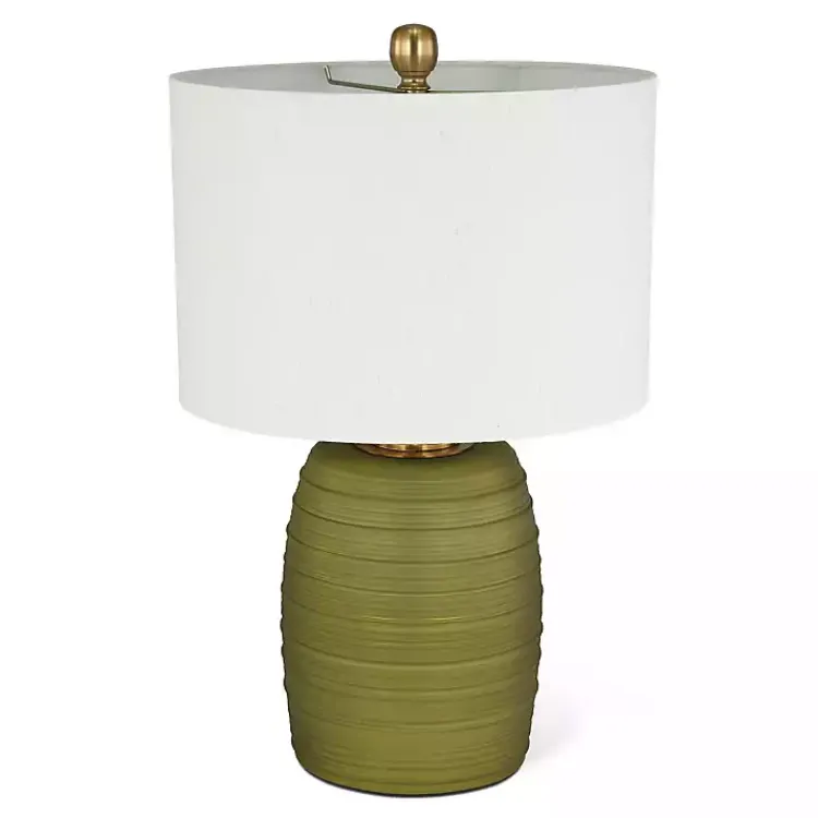 Kirklands Home Green Glass Fiola Table Lamp White Hot