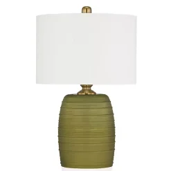 Kirklands Home Green Glass Fiola Table Lamp White Hot