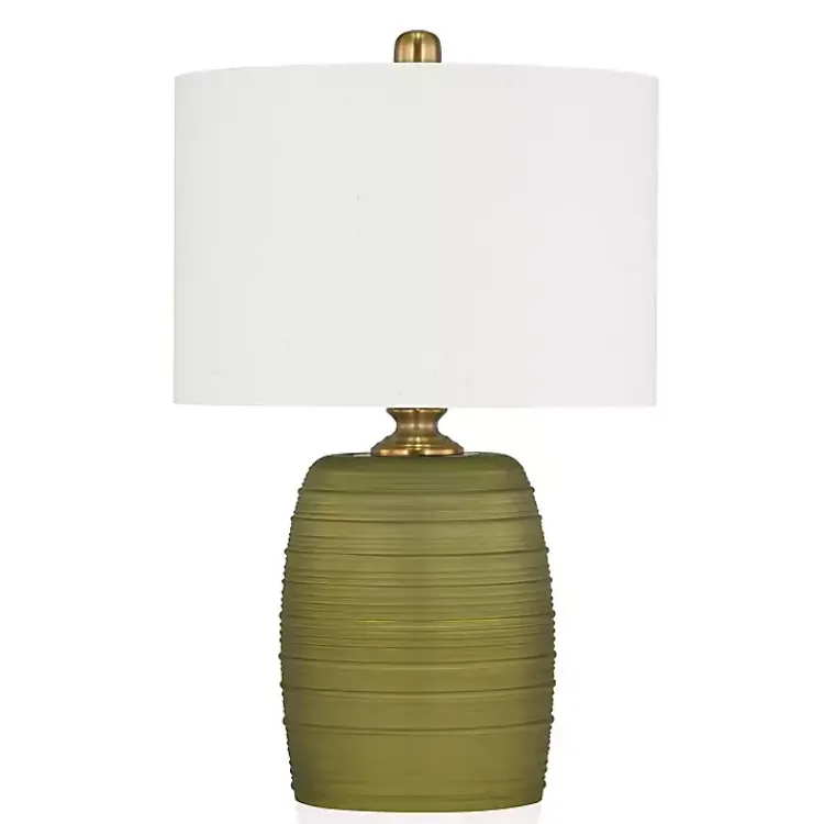 Kirklands Home Green Glass Fiola Table Lamp White Hot