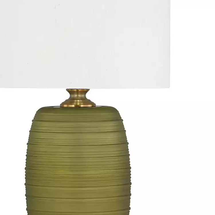 Kirklands Home Green Glass Fiola Table Lamp White Hot