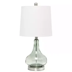 Kirklands Home Green Glass Ripple Table Lamp White Outlet