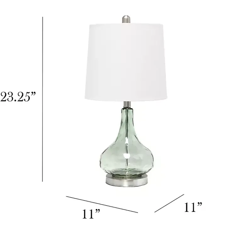 Kirklands Home Green Glass Ripple Table Lamp White Outlet