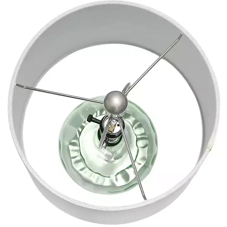 Kirklands Home Green Glass Ripple Table Lamp White Outlet
