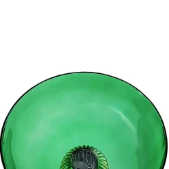 Vases>Kirklands Home Glass Vase with Gold Pedestal Base, 12 in. Green