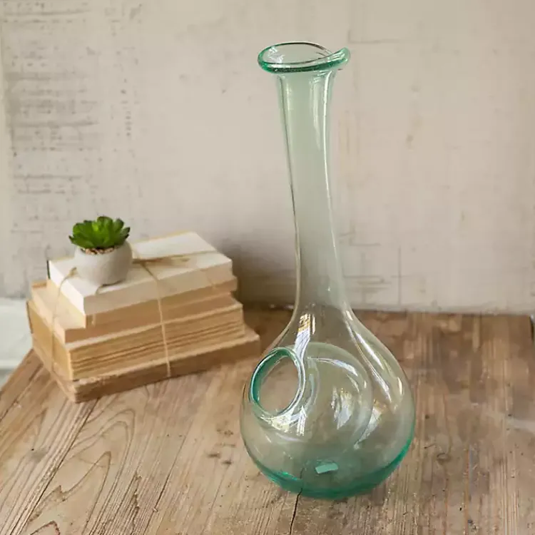 Kirklands Home Glass Wine Decanter with Ice Pocket Green Online