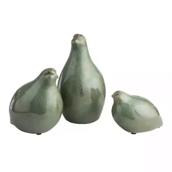 Statues & Figurines>Kirklands Home Glazed Ceramic Bird Figurines, Set of 3 Green