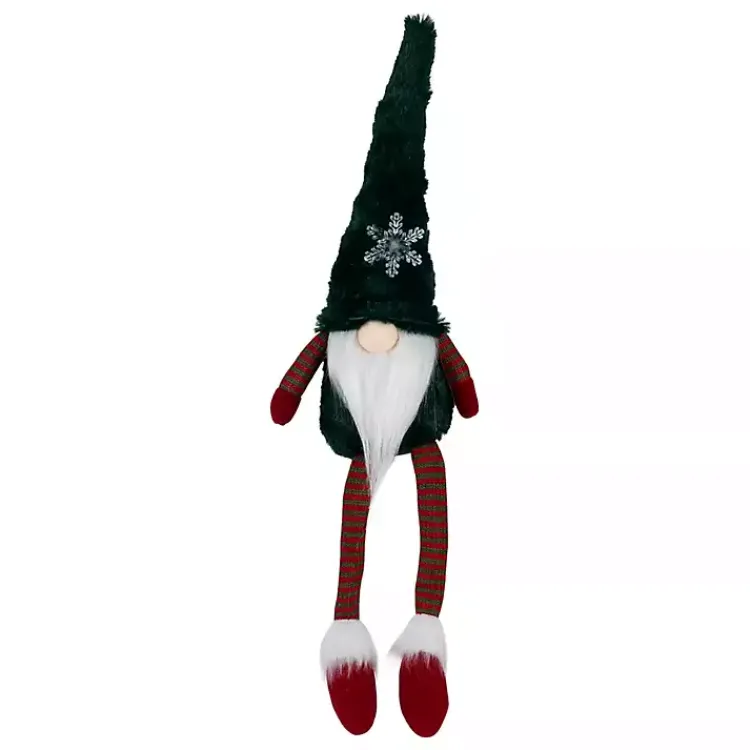 Christmas Decorations>Kirklands Home Gnome with LED Snowflake Green