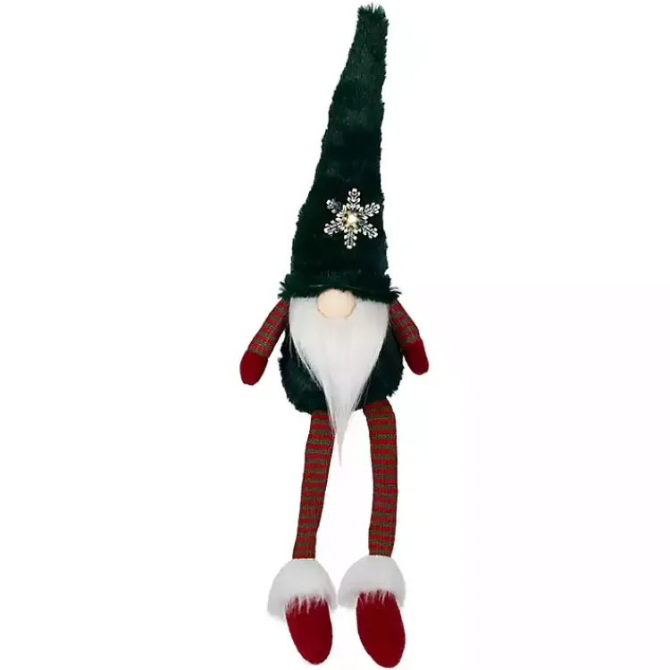 Christmas Decorations>Kirklands Home Gnome with LED Snowflake Green