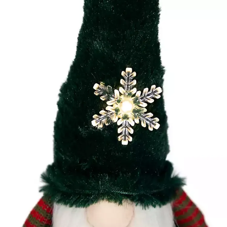 Christmas Decorations>Kirklands Home Gnome with LED Snowflake Green