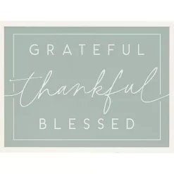 Fall>Kirklands Home Grateful Thankful Framed Wall Plaque Green