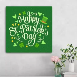 St Patricks Day Decorations>Kirklands Home Happy St. Patrick's Day Canvas Art Print Green