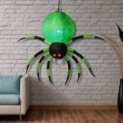 Halloween>Kirklands Home Inflatable Disco Light Spider Green