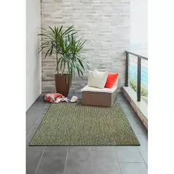 Kirklands Home Intertwined Santal Outdoor Area Rug, 6x9 Green Hot