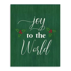 Christmas Art & Wall Decor>Kirklands Home Green Joy to the World Canvas Art Print