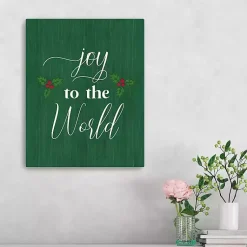 Christmas Art & Wall Decor>Kirklands Home Green Joy to the World Canvas Art Print