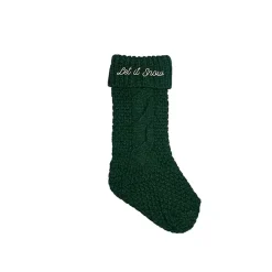 Christmas Stockings & Stocking Holders>Kirklands Home Let it Snow Cable Knit Stocking Green