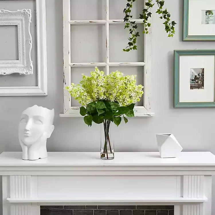 Arrangements & Greenery>Kirklands Home Lilac Arrangement in Glass Vase Green