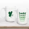 St Patricks Day Decorations>Kirklands Home Green Lucky Plaid Mugs, Set of 2