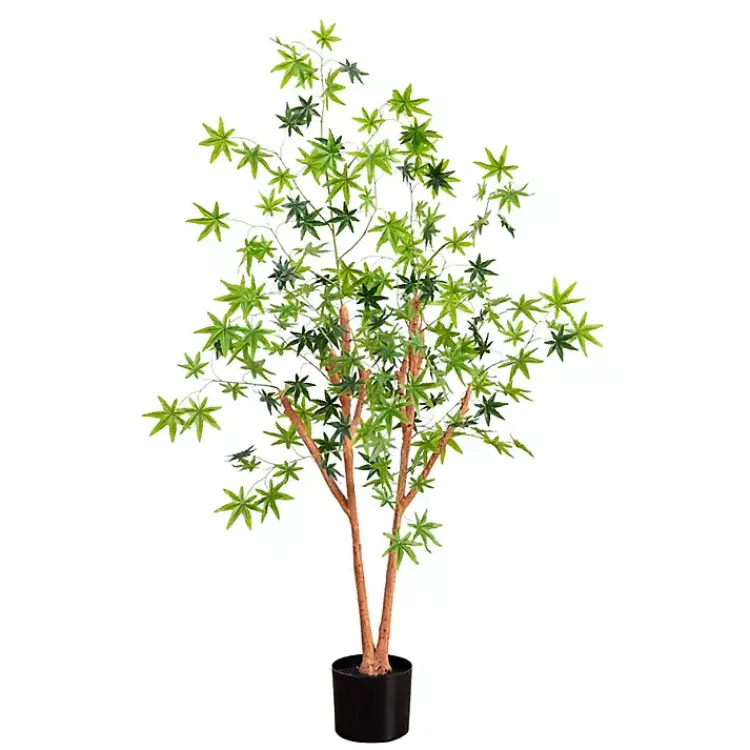 Trees & Topiaries>Kirklands Home Green Maple Tree in Black Planter