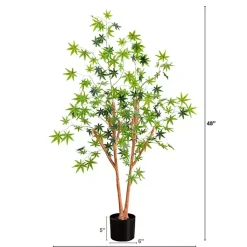 Trees & Topiaries>Kirklands Home Green Maple Tree in Black Planter
