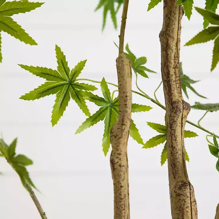 Trees & Topiaries>Kirklands Home Green Maple Tree in White Planter