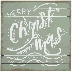 Christmas Art & Wall Decor>Kirklands Home Merry Christmas Wood Slat Wall Plaque Green